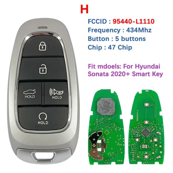 2020-2023 Hyundai Sonata / 5-Button Smart Key / PN: 95440-L1110 / TQ8-FOB-4F27 (AFTERMARKET)